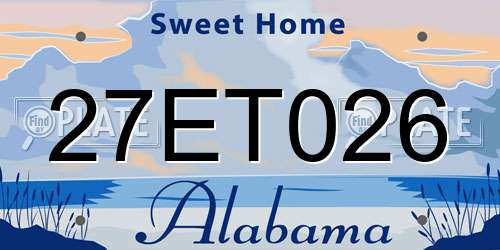 27ET026 Alabama License Plate