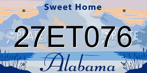 27ET076 Alabama License Plate