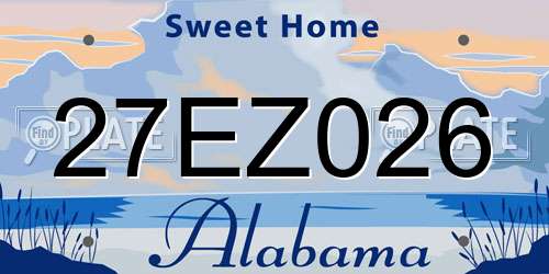 27EZ026 Alabama License Plate