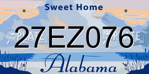 27EZ076 Alabama License Plate