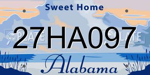 27HA097 Alabama License Plate