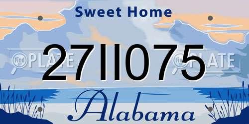 27II075 Alabama License Plate