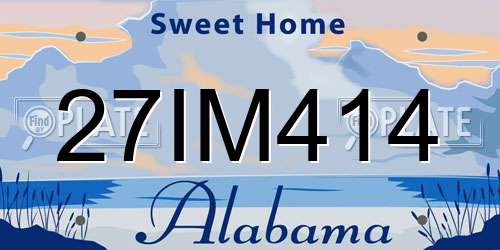 27IM414 Alabama License Plate