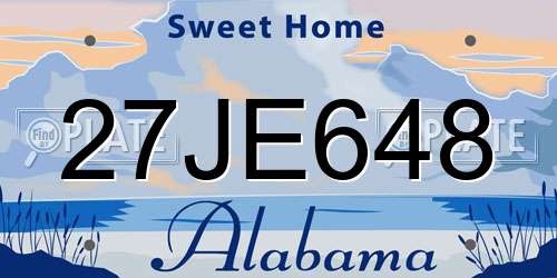 27JE648 Alabama License Plate