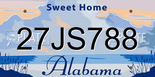 27JS788 Alabama License Plate
