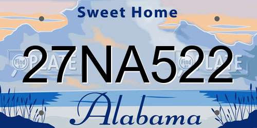 27NA522 Alabama License Plate