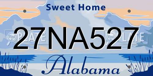 27NA527 Alabama License Plate