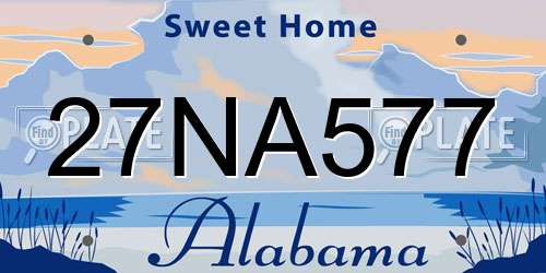 27NA577 Alabama License Plate
