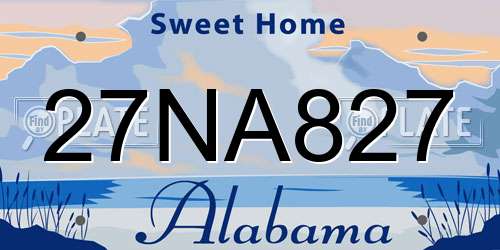 27NA827 Alabama License Plate