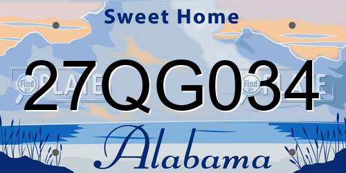 27QG034 Alabama License Plate