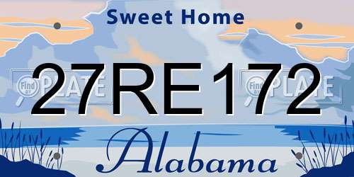 27RE172 Alabama License Plate