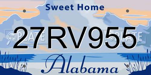 27RV955 Alabama License Plate
