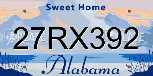 27RX392 Alabama License Plate
