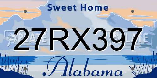 27RX397 Alabama License Plate