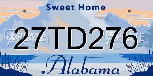 27TD276 Alabama License Plate