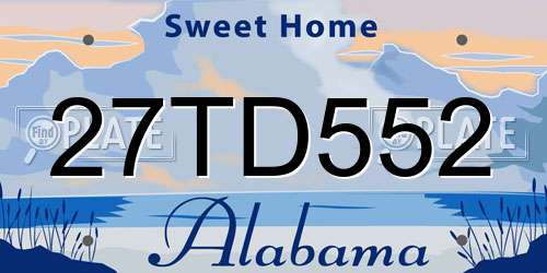 27TD552 Alabama License Plate