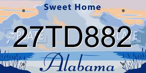 27TD882 Alabama License Plate