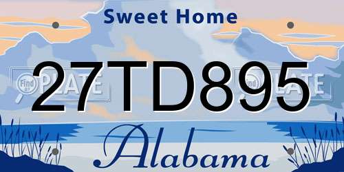27TD895 Alabama License Plate