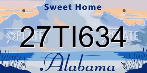 27TI634 Alabama License Plate