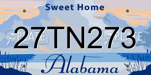 27TN273 Alabama License Plate
