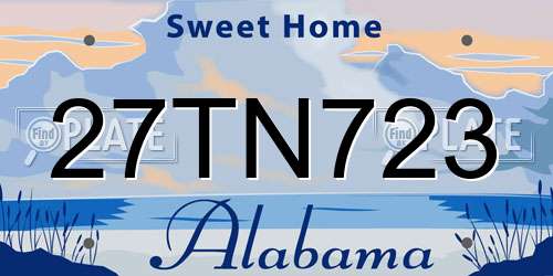 27TN723 Alabama License Plate