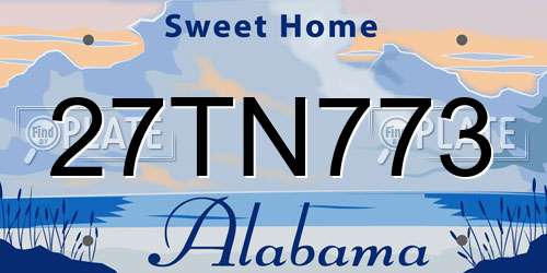 27TN773 Alabama License Plate