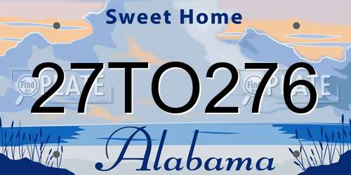 27TO276 Alabama License Plate