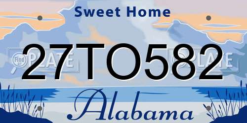 27TO582 Alabama License Plate