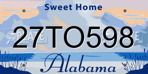 27TO598 Alabama License Plate