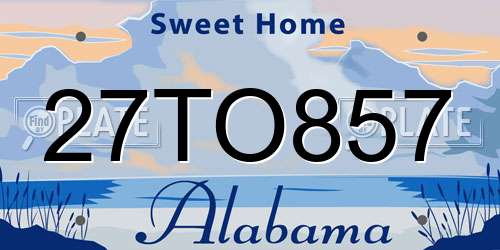 27TO857 Alabama License Plate