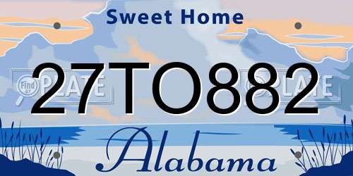 27TO882 Alabama License Plate