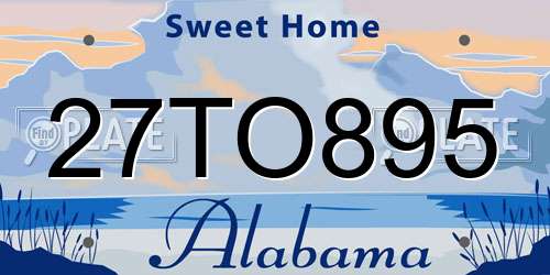 27TO895 Alabama License Plate