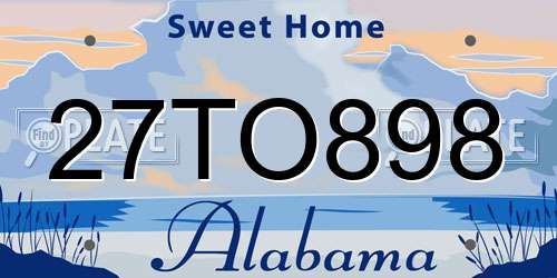 27TO898 Alabama License Plate