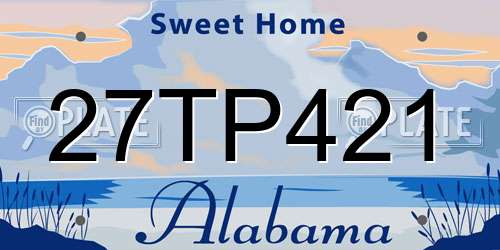 27TP421 Alabama License Plate