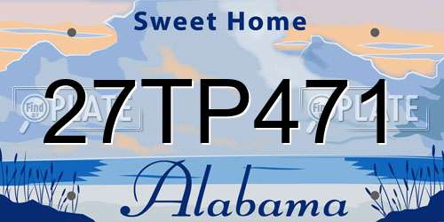 27TP471 Alabama License Plate