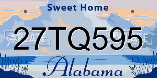 27TQ595 Alabama License Plate