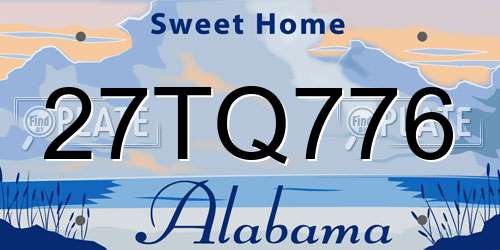 27TQ776 Alabama License Plate