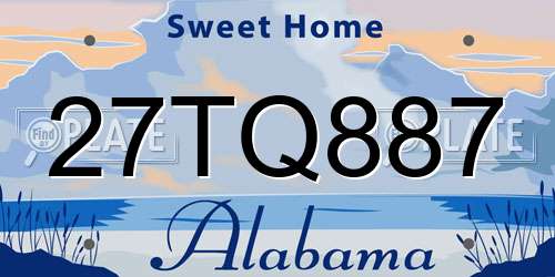 27TQ887 Alabama License Plate