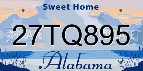 27TQ895 Alabama License Plate