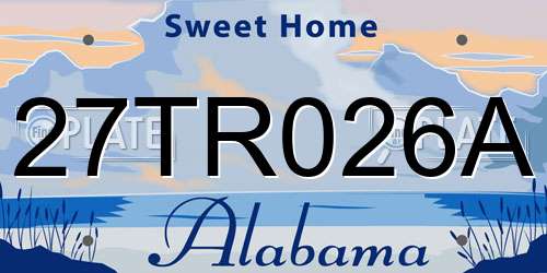 27TR026A Alabama License Plate