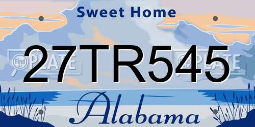 27TR545 Alabama License Plate