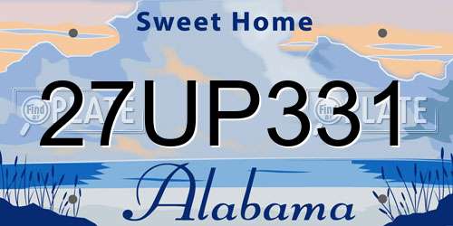27UP331 Alabama License Plate