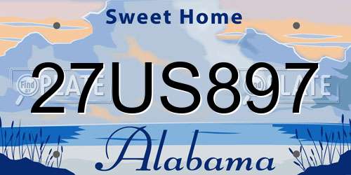 27US897 Alabama License Plate