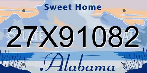 27X91082 Alabama License Plate