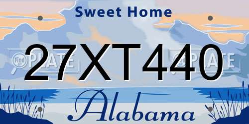 27XT440 Alabama License Plate