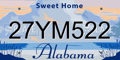 27YM522 Alabama License Plate