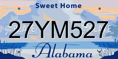 27YM527 Alabama License Plate