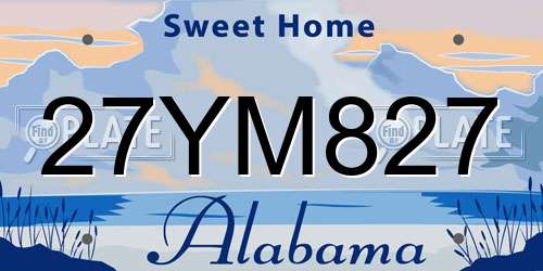27YM827 Alabama License Plate