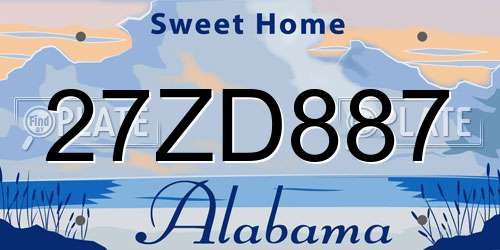27ZD887 Alabama License Plate