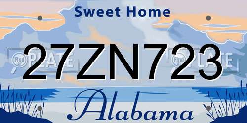27ZN723 Alabama License Plate